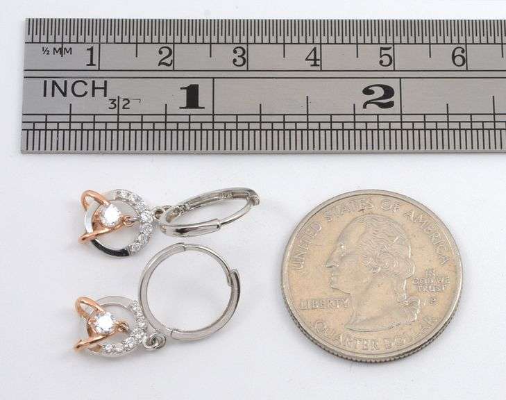 Sweet 14k WG Dangle Earrings