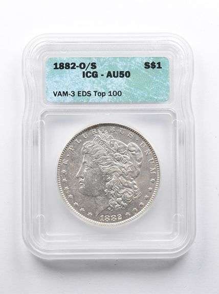 AU50 1882-O/S Morgan Silver Dollar VAM-3 EDS Top 100 ICG
