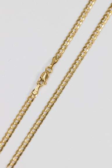 14k Yellow Gold Solid Curb Chain 3.6mm Link Necklace 20"