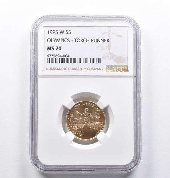 MS70 1995-W $5 Gold Commemorative Olympics - Torch Runner NGC