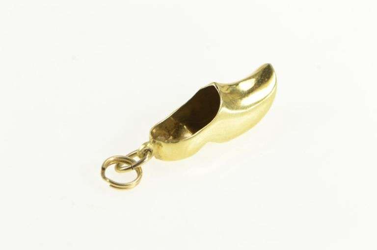 14K Yellow Gold 3D Dutch Shoe Clog Trad. Netherlands Charm/Pendant
