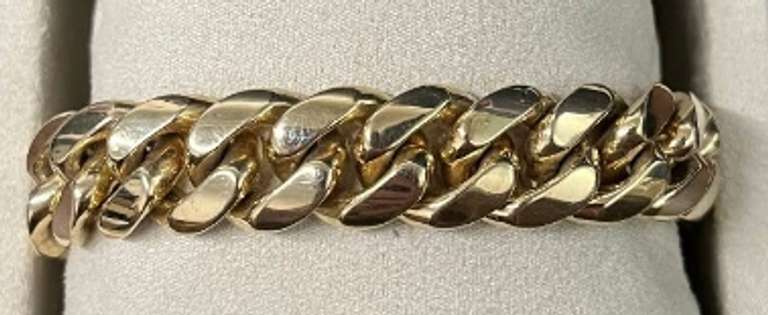 14kt Solid Yellow Gold Miami Cuban Link Bracelet- 66.0 Grams!