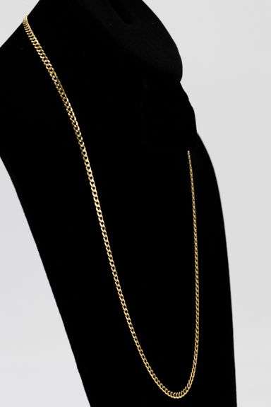14k Yellow Gold Solid Curb Chain 3.6mm Link Necklace 22"