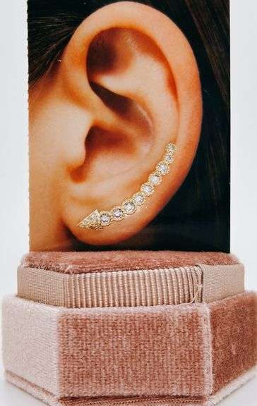 14kt Solid Yellow Gold & Diamond Earrings