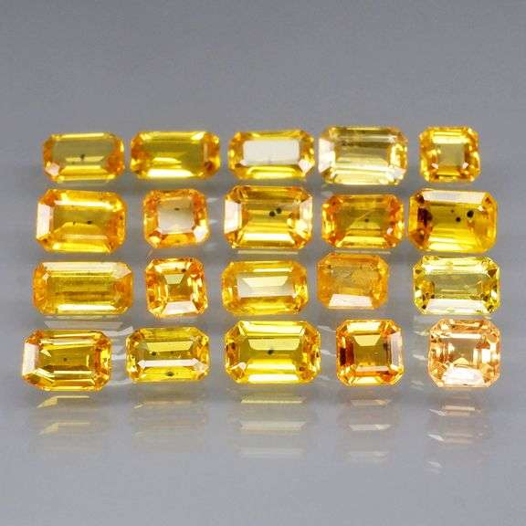 Glittering 7.94ct set of golden Songean Sapphires