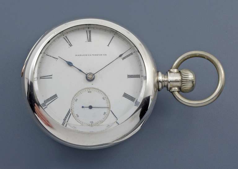 Rare 1871 National Watch Co. Coin Silver Pocket Watch