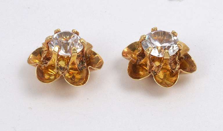 Vintage Buttercup White Sapphire Earrings
