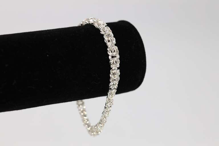Italian Sterling Silver Byzantine Bracelet 7.25"