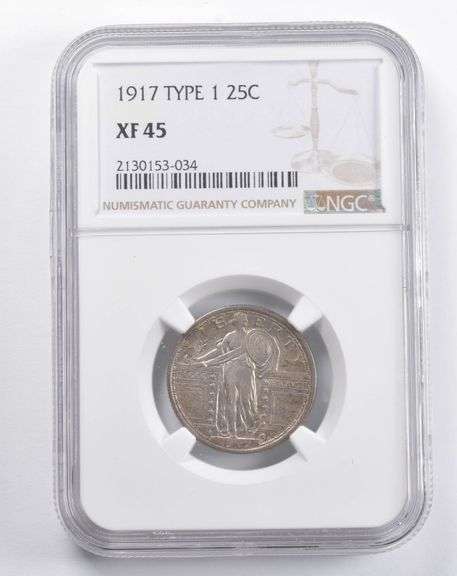 XF45 1917 Standing Liberty Quarter Type 1 NGC
