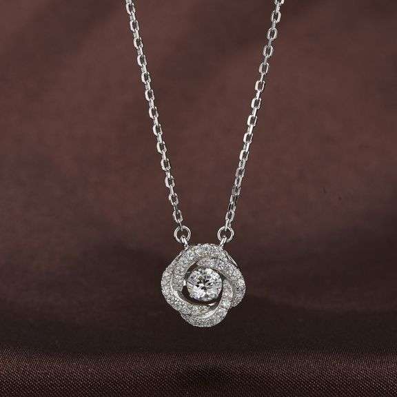 Beautiful - Platinum over 925 sterling silver dancing stone pendant