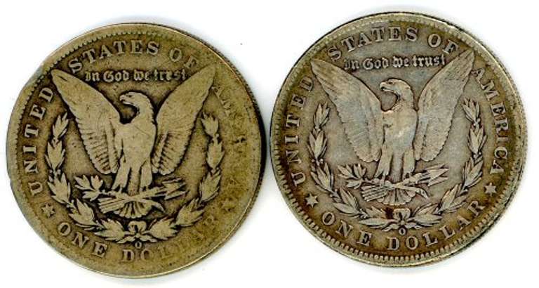Two Different “O” Mint Morgan Silver Dollars: 1900-O & 1901-O