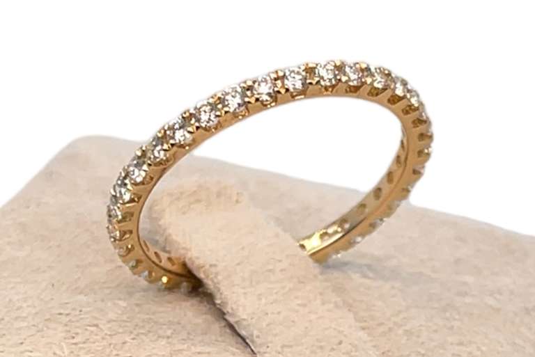 14K YELLOW GOLD PAVE DIAMOND BAND