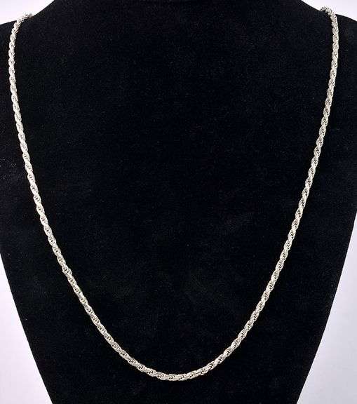 Sturdy Rope Chain Necklace In Sterling Silver