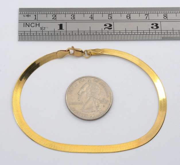 Popular 14k Herringbone Bracelet