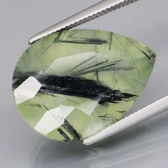 Superb 11.55ct rutilated Prehnite
