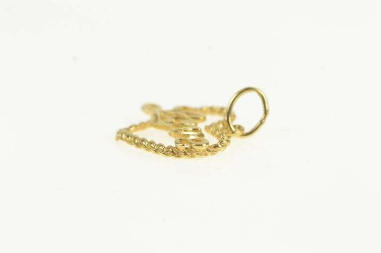14K Yellow Gold Love Valentine Heart Vintage Romantic Charm/Pendant