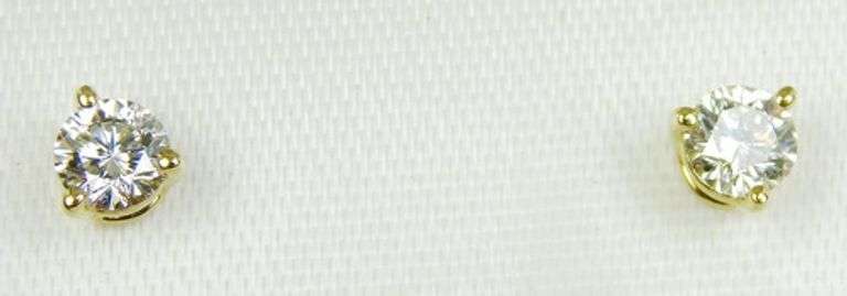 Very Fine 14K Diamond Stud Earrings, .50 CTTW