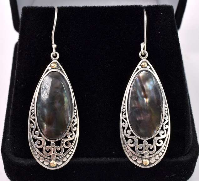 Abalone Dangle Earrings In Sterling Silver