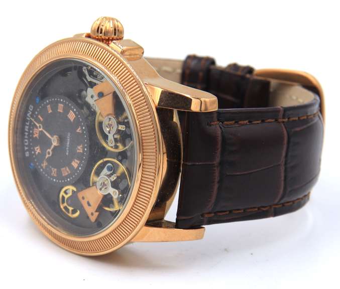 Stuhrling Watch with Brown Leather Strap