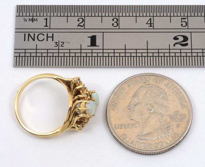 Feminine Opal and Diamond Ring