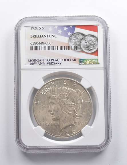 BU 1926-S Peace Silver Dollar 100th Anniversary NGC
