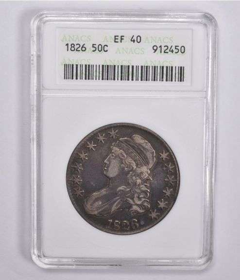 EF40 1826 Capped Bust Half Dollar ANACS