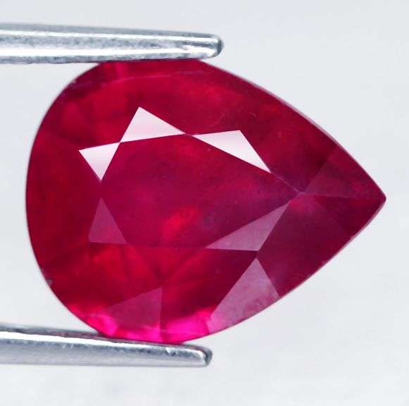 5.00 Carat Natural Ruby Loose Solitaire Pear Cut Gemstone