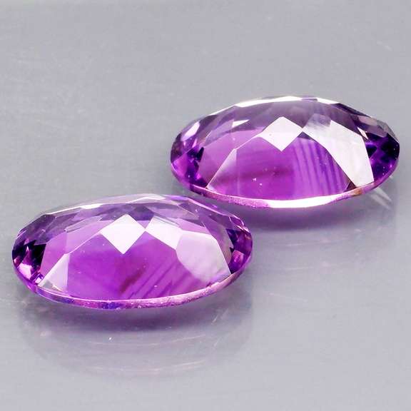 Glittering 9.93ct violet Amethyst pair