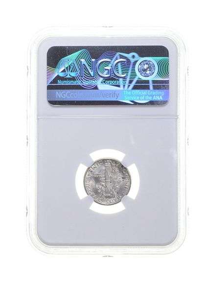 MS67 FB 1942-D Mercury Silver Dime - Graded NGC