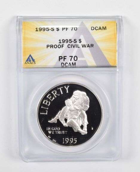 PF70 DCAM 1995-S Civil War Battlefield Commemorative Silver $1 ANACS