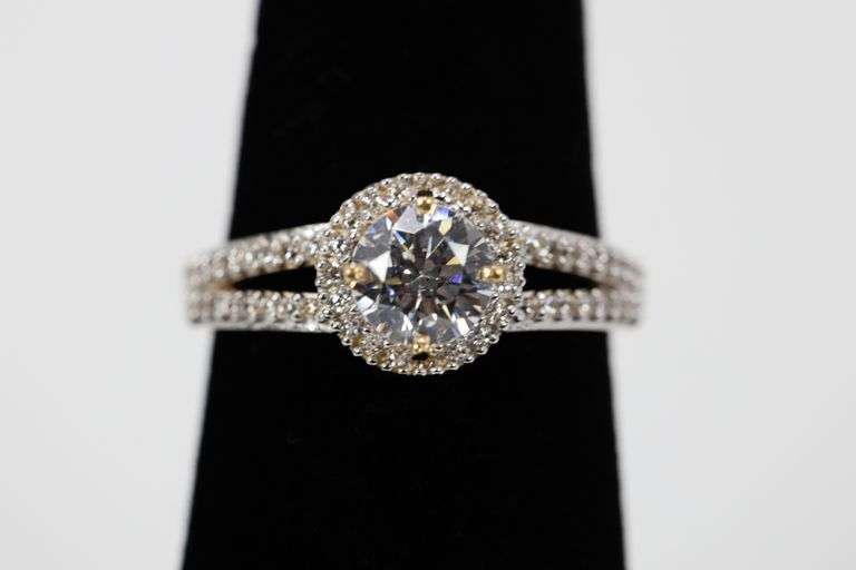 14k Yellow Gold Round Solitaire Engagement Band Ring Size 6.5