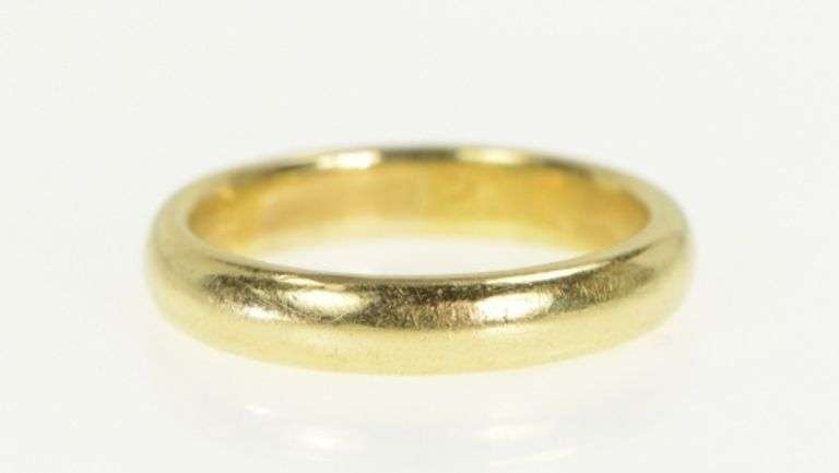 18K Yellow Gold 4.2mm Thick Tiffany & Co Vintage Wedding Band Ring