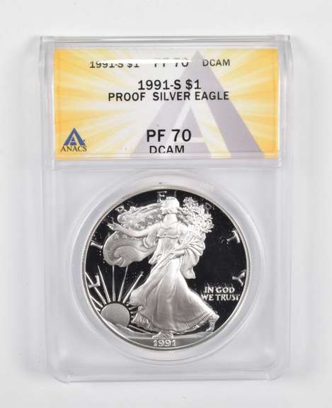 PF70 DCAM 1991-S American Silver Eagle - Graded ANACS