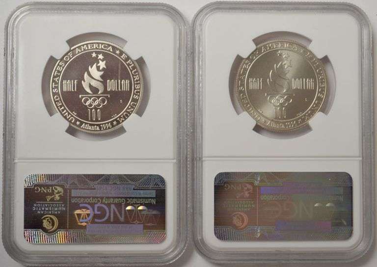 1996 Olympics Swimming Commemorative Half Dollars Set NGC PF 69 MS 70