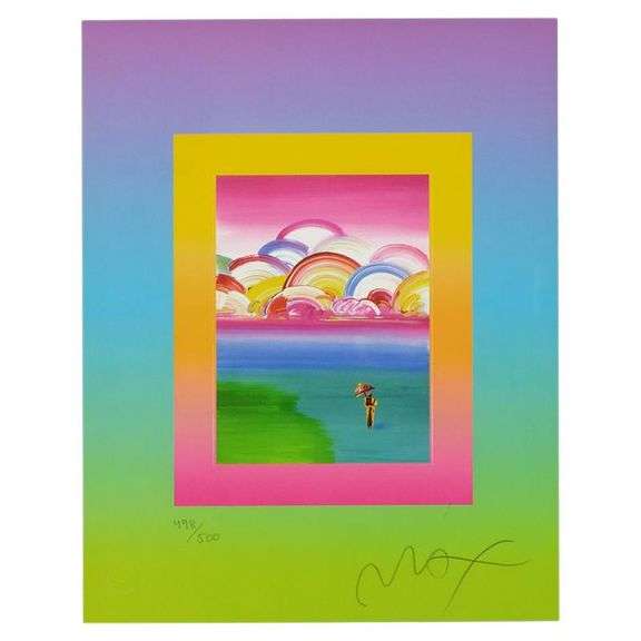 Umbrella Man with Rainbow Sky on Blends by Peter Max