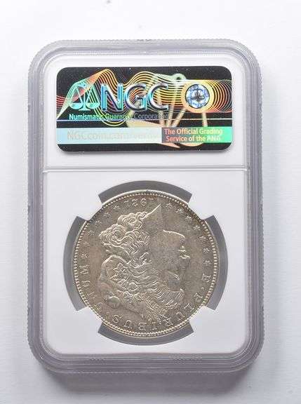 MINT ERROR AU55 1921-D Morgan Silver Dollar REV Struck Thru NGC