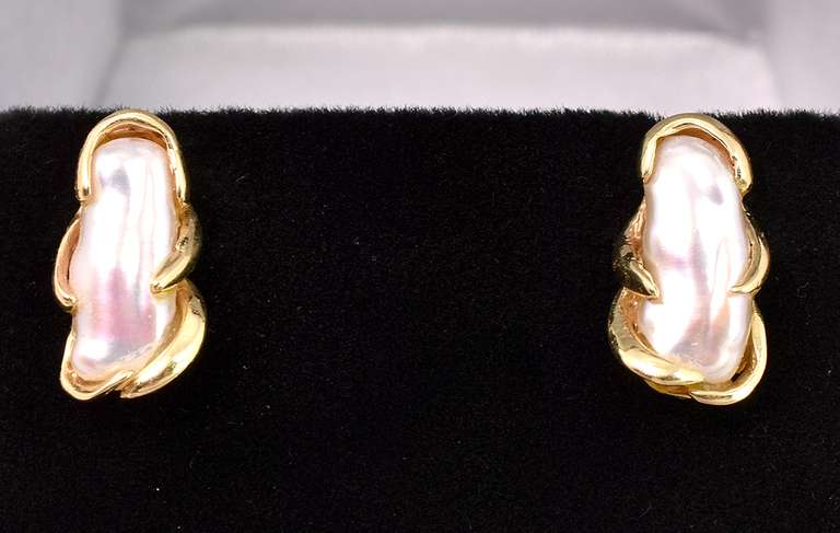 Darling Pearl Earrings in 14K Yellow Gold