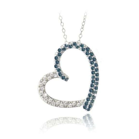 Blue Diamond & White Topaz Necklace