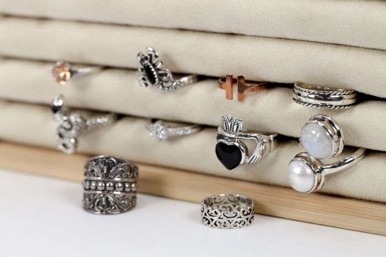 Sterling Silver Curated Ring Assortment Various Sizes & Styles (10 Ring Lot)