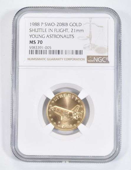 MS70 1988-P Astronauts Shuttle In Flight SWO-208IB Gold US Mint NGC