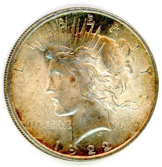 Almost Uncirculated 1922 Peace Silver Dollar