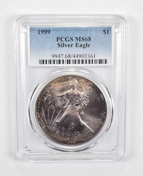MS68 1999 American Silver Eagle - PCGS Insane Tone!