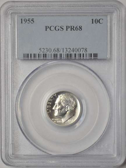 1955 Proof Roosevelt Dime PCGS PR68