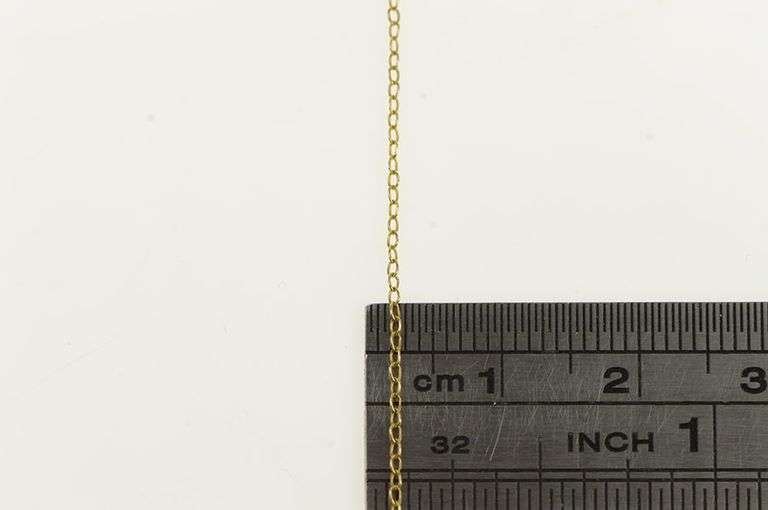 10K Yellow Gold 1.1mm Classic Cable Link Fancy Chain Necklace