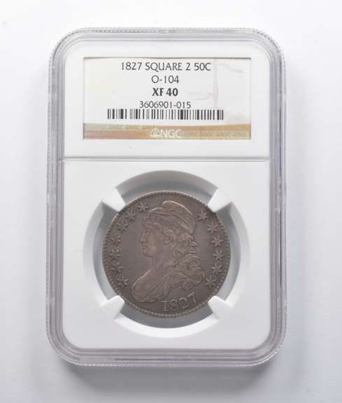 XF40 1827 Capped Bust Half Dollar O-104 Square 2 NGC
