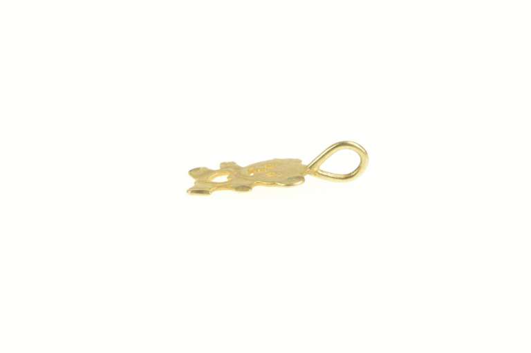 14K Yellow Gold Heart Cut Out Teddy Bear Animal Love Charm/Pendant