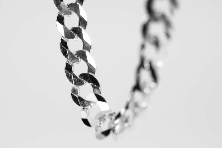 Men's 6.7mm Solid .925 Sterling Silver Flat Curb Chain Link Italy Bracelet 8" inch