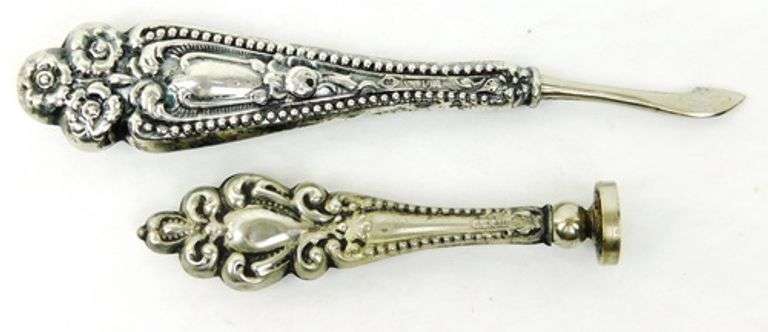 Antique Sterling Silver Wax Seal & Scraper