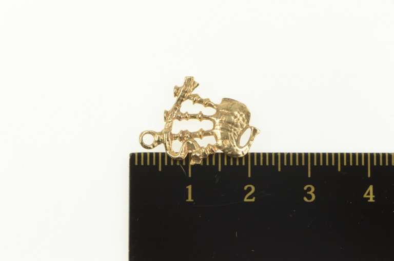 9K Yellow Gold 3D Bag Pipe Trad. Scottish Instrument Charm/Pendant