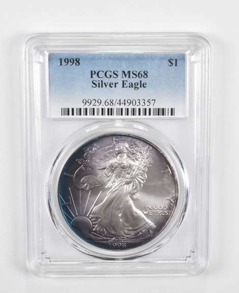 MS68 1998 American Silver Eagle - PCGS Beautiful Tone!